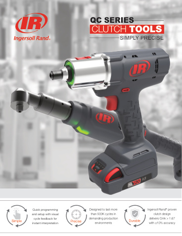 Portada Catálogo Ingersoll Rand · QC · Atornilladores de embrague