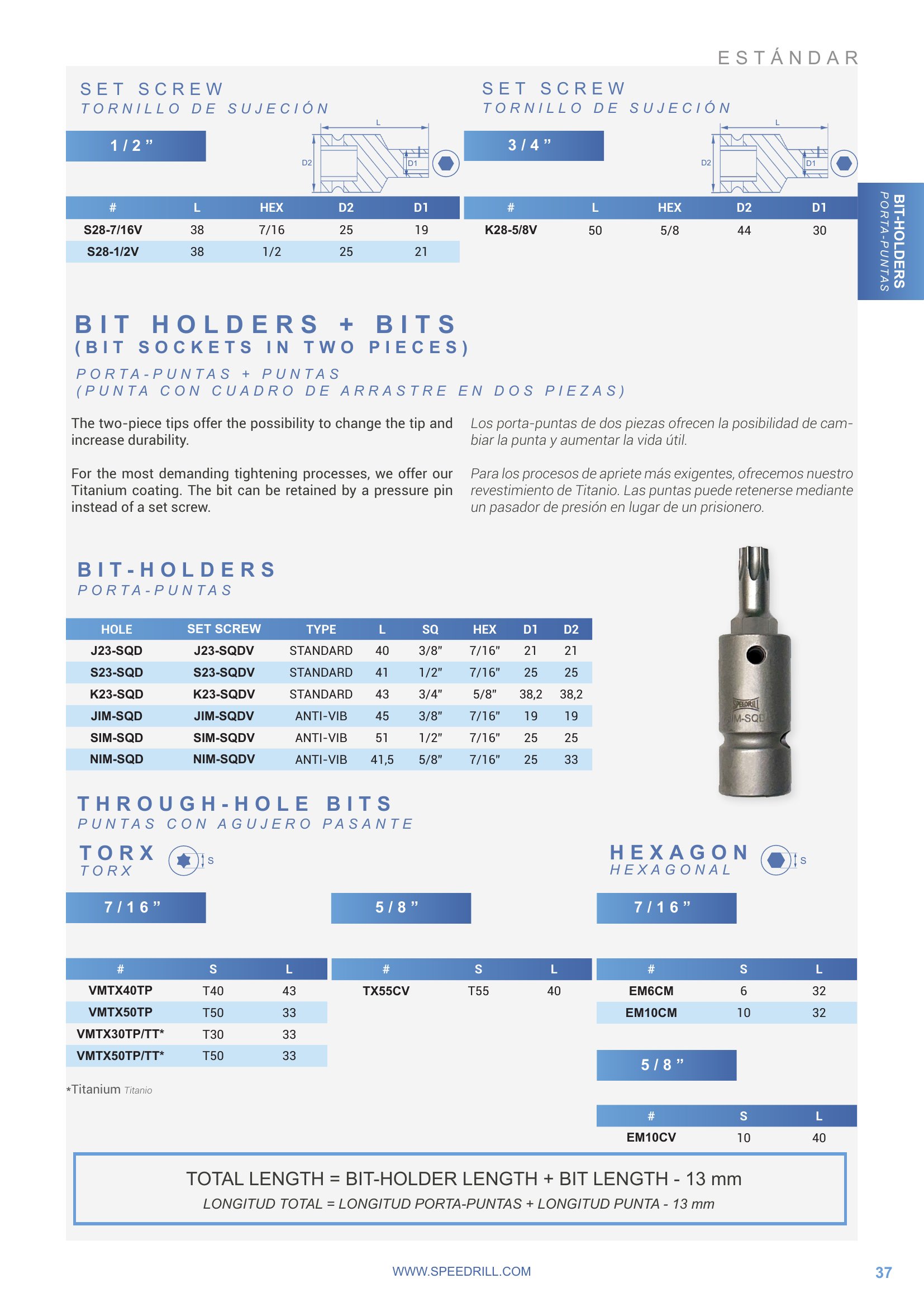 Hoja de catálogo Speedrill page-037 | Torquear